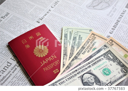 Passport and dollar bill Passport and dollar bill 37767383