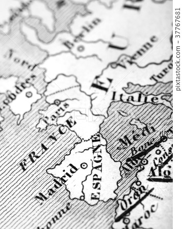 Old Map Iberia Peninsula 37767681