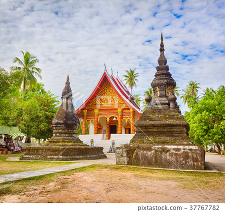 Beautiful view of stupa in Wat Visounnarath. Laos. Beautiful view of stupa in Wat Visounnarath. Laos. 37767782