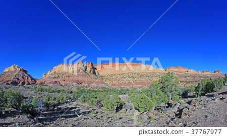 Red rock landscape along Burr Trail and Capitol 37767977