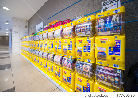Row of gashapon or capsule machine Row of gashapon or capsule machine 37769589