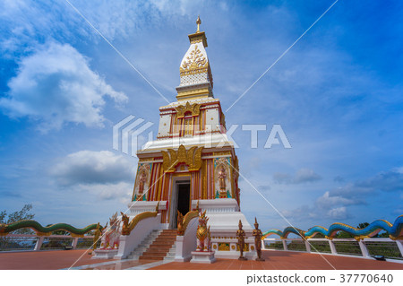Beautiful pagoda of Thepnimit temple on high peak 37770640
