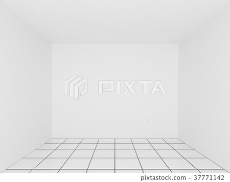 White Wall Empty Room 3d Interior Stock Illustration