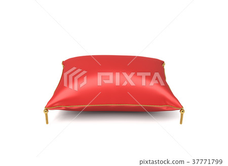 3d rendering of a red silk royal pillow with 3d rendering of a red silk royal pillow with 37771799
