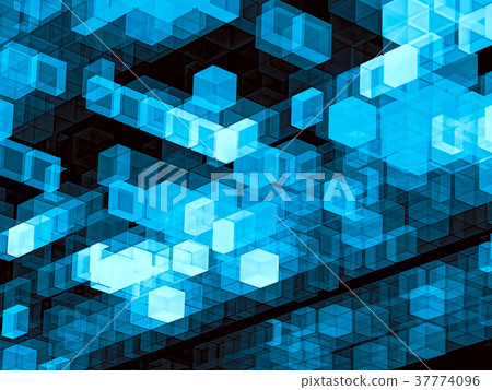 Cubes matrix - abstract digitally generated image 37774096