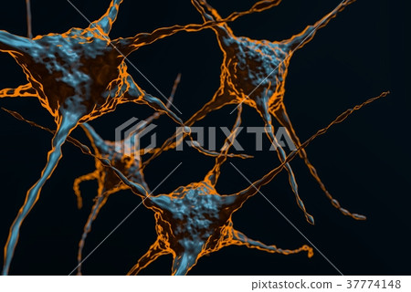 Neuron Cells With Glowing Link Knots Neuron Cells With Glowing Link Knots 37774148