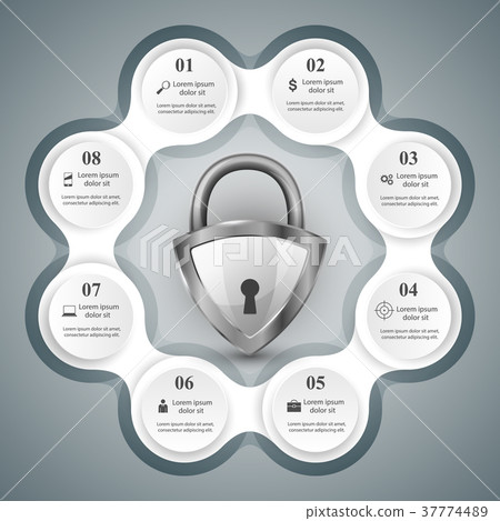 Key, lock icon. Business infographic. Key, lock icon. Business infographic. 37774489