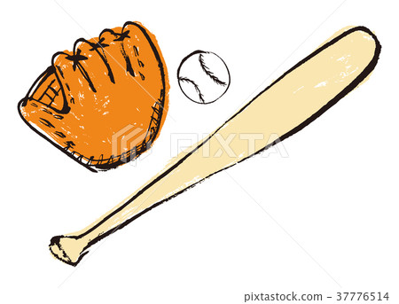 Glove ball bat watercolor Glove ball bat watercolor 37776514