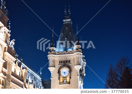 Palace of culture in Iasi Romania in winter 37778035