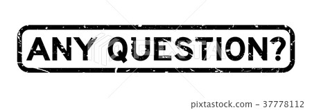 Grunge black any question rubber seal stamp 37778112