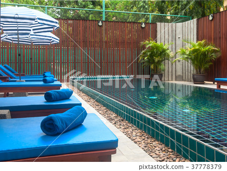 Reception and swimming pool of Thai hotel Reception and swimming pool of Thai hotel 37778379
