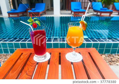 Reception and swimming pool of Thai hotel Reception and swimming pool of Thai hotel 37778380