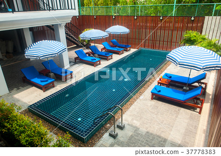 Reception and swimming pool of Thai hotel Reception and swimming pool of Thai hotel 37778383