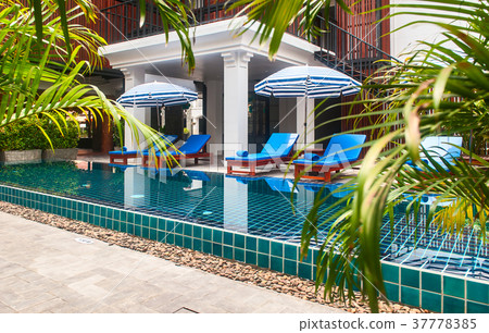 Reception and swimming pool of Thai hotel Reception and swimming pool of Thai hotel 37778385
