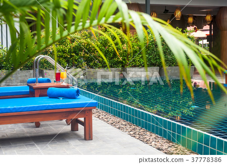 Reception and swimming pool of Thai hotel Reception and swimming pool of Thai hotel 37778386