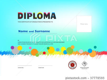 Kids Summer Camp Diploma or certificate template 37778593
