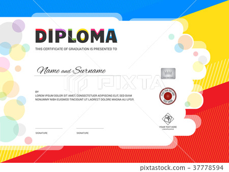 Kids Summer Camp Diploma or certificate template 37778594