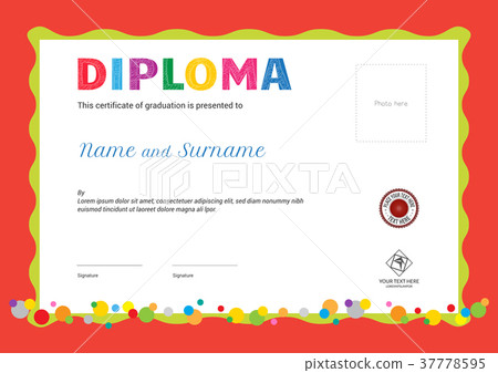 Kids Summer Camp Diploma or certificate template Kids Summer Camp Diploma or certificate template 37778595