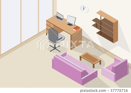modern office interior and wooden table modern office interior and wooden table 37778716