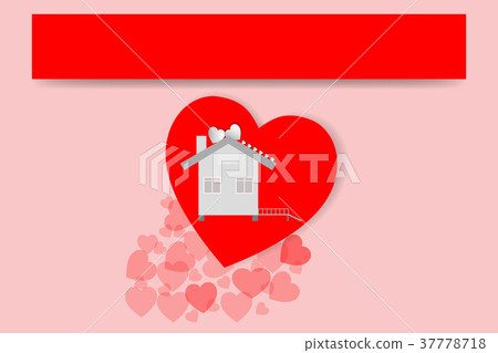 Valentine day heart white design art paper style  37778718