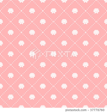Geometric floral pink  pattern. Seamless  37778760