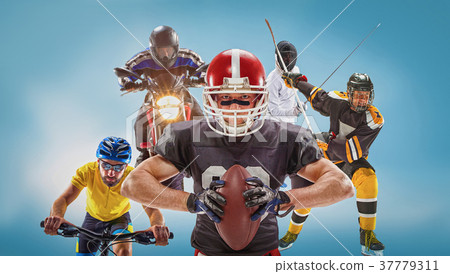 The conceptual multi sports collage with american The conceptual multi sports collage with american 37779311