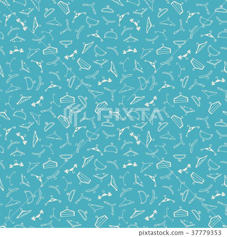 Doodle seamless clothes hangers pattern 37779353