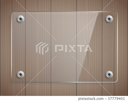Transparent glass plate mockup 37779401