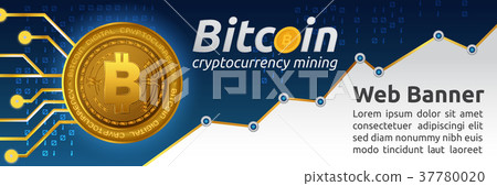 Bitcoin cryptocurrency concept banner background - Stock Illustration ...