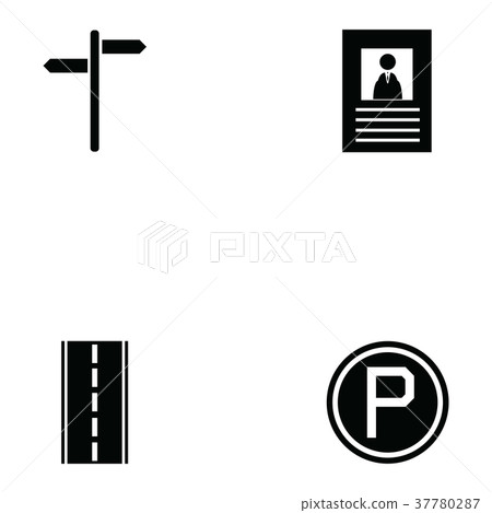 driving school icon set 37780287