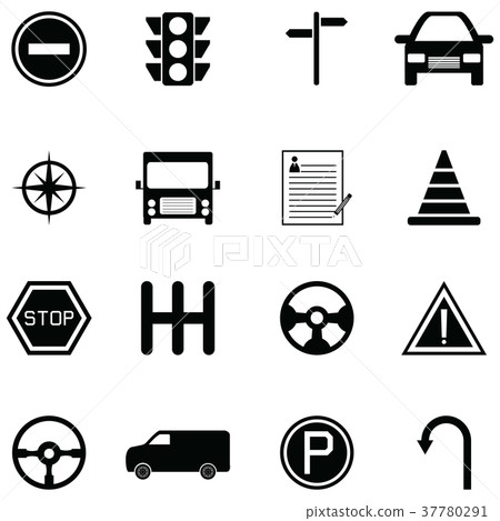 driving school icon set driving school icon set 37780291
