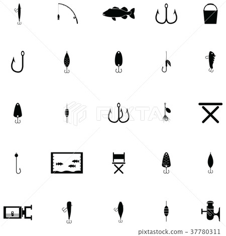 fishing icons set fishing icons set 37780311