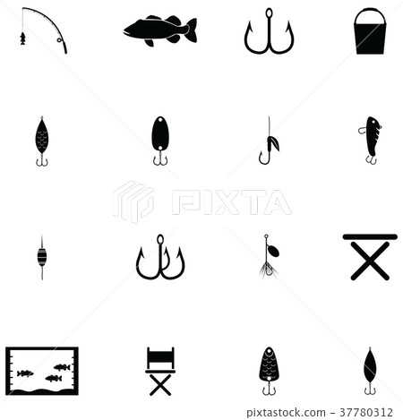 fishing icons set fishing icons set 37780312