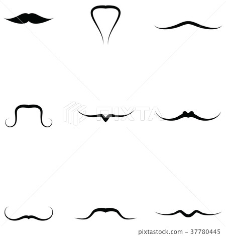 mustache icons set 37780445