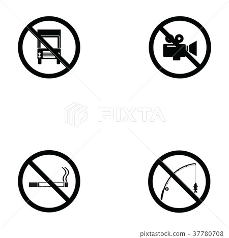 prohibition icon set prohibition icon set 37780708