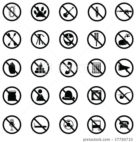 prohibition icon set prohibition icon set 37780710