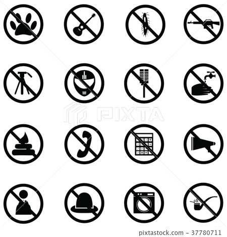 prohibition icon set prohibition icon set 37780711