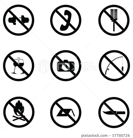 prohibition icon set 37780726