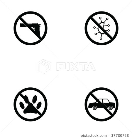 prohibition icon set prohibition icon set 37780728