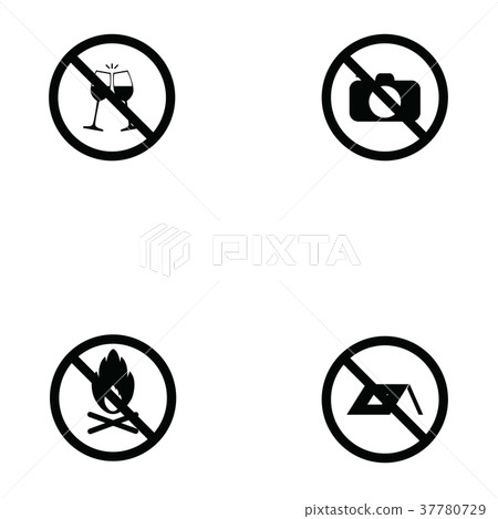 prohibition icon set prohibition icon set 37780729