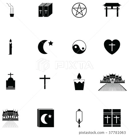 religions icon set-插圖素材 [37781063] - PIXTA圖庫