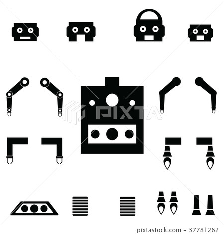Robot parts icon set 37781262
