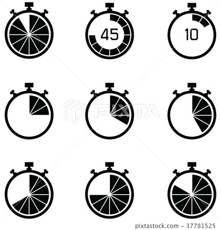 stopwatch icon set 37781525