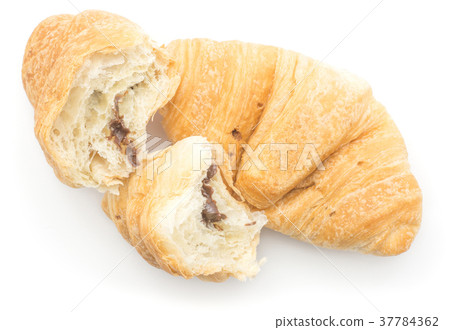 Chocolate croissant isolated on white 37784362