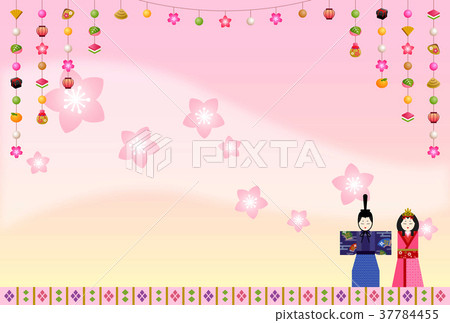 Hinamatsuri Frame Hanging Ornament Hina Doll 37784455