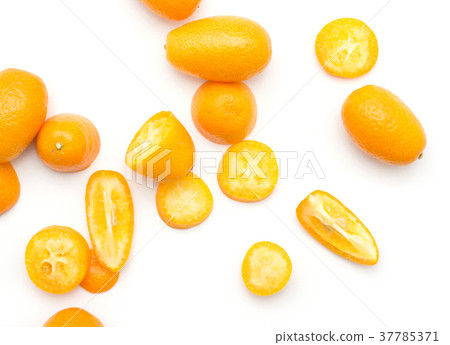 Fresh kumquat isolated on white Fresh kumquat isolated on white 37785371