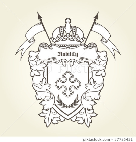 Heraldic emblem - royal coat of arms  37785431
