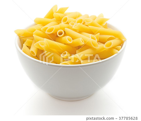 Raw fresh penne isolated on white Raw fresh penne isolated on white 37785628