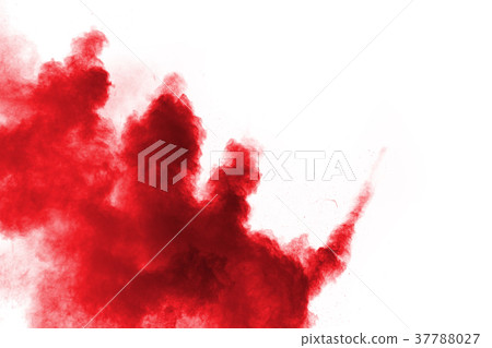 abstract red dust splattered on white background 37788027