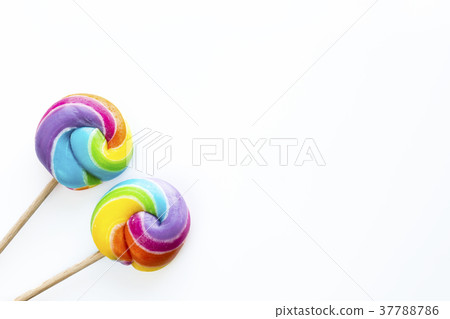 rainbow color lollipop 37788786